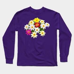 Bunch of Dahlias Floral Photo Long Sleeve T-Shirt